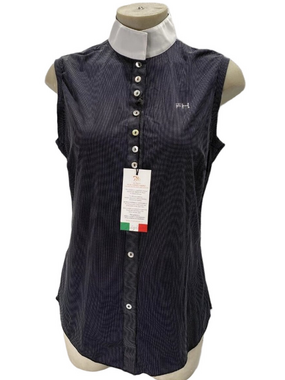 For Horses Womens Caterina Sleeveless Riding Shirt Size L Black
